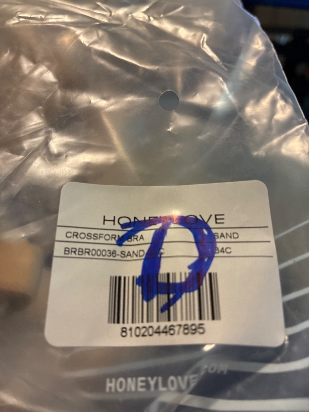 Women’s Honeylove CrossForm Bra Sand New SZ 34C NWT - Picture 7 of 7
